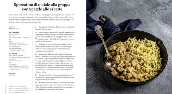 Spezzatino di maiale alla grappa con Spätzle alle erbette