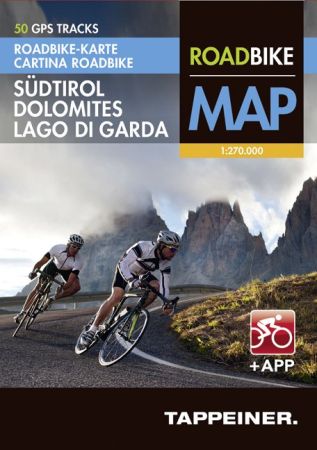 Roadbike Karte Südtirol Dolomites Lago di Garda mit 50 GPS Tracks + App